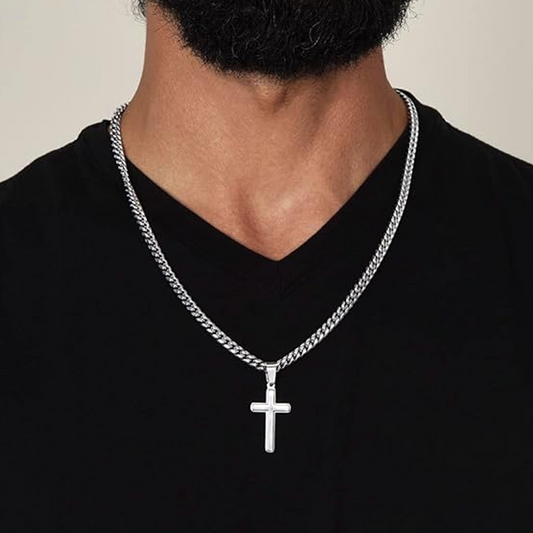 ⛓️ NU 50% KORTING! ✝️ Herenketting met kruishanger van roestvrij staal – Tijdloos symbool, duurzame materialen en een kant-en-klare geschenkverpakking 🎁