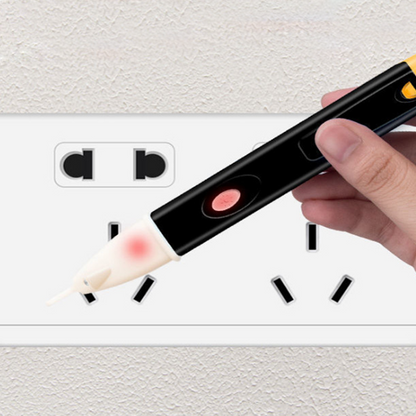⚡🔊 50% KORTING! Nooit meer per ongeluk een stroomdraad aanraken! Deze inductieve spanningstester piept en flitst bij 12-240V, zonder contact – met zaklamp, slechts 37g, en onverwoestbaar. Veiligheid in je borstzak!