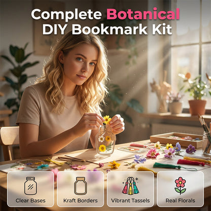 🎨💐 50% KORTING! Nooit meer saaie boekenleggers! Deze complete DIY-set met transparante & kraft bases, linten en kwastjes maakt van elk boek een botanisch kunstwerk – in 4 stappen!