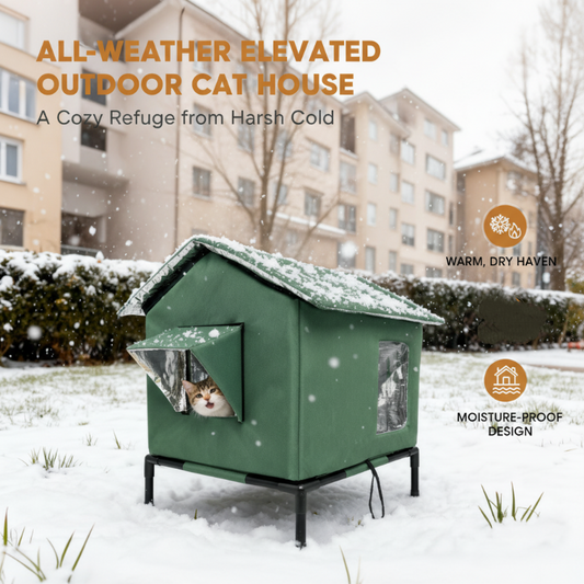 🌧️❄️ 50% KORTING! Laat zwerfkatten niet in de kou staan! Dé verhoogde buitenkattenhut met waterdicht Oxford & warmtereflectie – stevig, opvouwbaar en klaar voor elk seizoen!