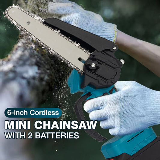 6-inch draadloze minikettingzaag met 2 accu's