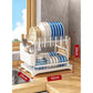 💐50% OFF ! 2-Tier Dish Rack with Drainboard – Large Capacity & Fast Drying 🍽️💧【Limited Offer】