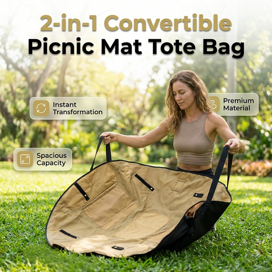 🌞🧺 50% KORTING! Stop met het sjouwen van losse tassen én een kleed! Deze multifunctionele reistas vouwt uit tot een picknickmat – waterdicht, ruim, en klaar voor strand, park of camping.
