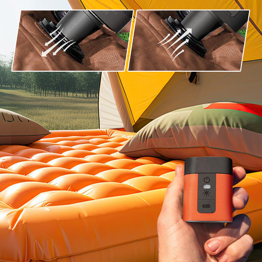 💨✨ 50% KORTING! USB oplaadbaar, ingebouwde zaklamp, en meerdere opzetstukken. Deze mini luchtpomp blaast en zuigt álles – van luchtbed tot zwembad – en past in je broekzak. Onmisbaar voor elke kampeerder.