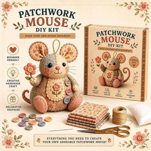 🐭❤️ 50% KORTING! Stop met scrollen en naai je eigen schattige muis! Deze complete set geeft je alles – stof, vulling, naald – en voor je het weet hou je een zelfgemaakt vriendje in je handen!