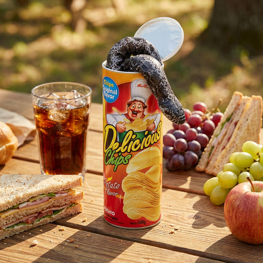 🥫🐍 50% KORTING! Prank Chipsblik met Springslang – realistisch chipsontwerp, veerbelaste slang schiet tevoorschijn bij openen. Perfect voor grappen met vrienden & familie, gegarandeerd schrikreacties!