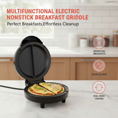 🍳🔥 50% KORTING! Deze ontbijtplaat maakt alles in minuten – dubbelzijdige verhitting, geen omdraaien, en je eitjes glijden er zo vanaf. Perfect voor luie ochtenden!