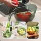 🍇🚫 50% KORTING! Stop met het morsen van water over je aanrecht! Deze multifunctionele zeefschaal met slim handvat spoelt je groenten en fruit, giet pasta af, en serveert je salade – allemaal met één hand. Jouw aanrecht blijft eindelijk droog!