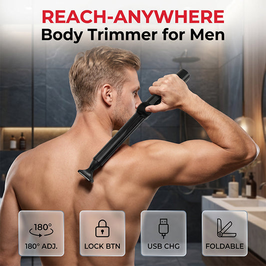 ✂️🔋 50% KORTING! Stop met het acrobatisch verdraaien voor de spiegel! Deze oplaadbare trimmer met uitschuifbaar handvat bereikt élke plek – borst, rug, benen – zonder dat je een yogales nodig hebt!