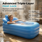 🛁🏕️ 50% KORTING! Geen verbouwing, geen loodgieter. Dit compacte opblaasbare bad met ingebouwd kussen en isolatie tovert elke kamer of tuin om tot je persoonlijke spa.
