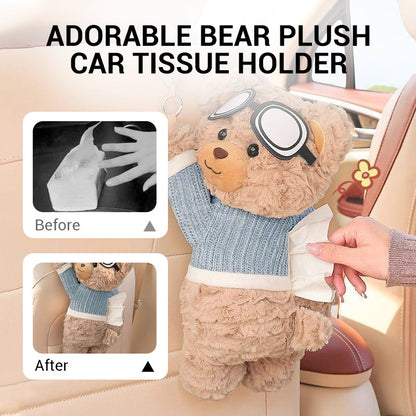 🚗 Waarom een saaie tissuebox als een pluche beer naast je zit? Met één hand trek je een tissue, zonder gepruts – schattig, gezellig en altijd binnen bereik. ❄️ 50% KORTING!