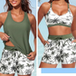 👙🎨 50% KORTING! Tanktop, bikinitop én shorts in 1 set. Criss-cross rug, tummy control, en sneldrogende stof – jij bepaalt hoe je straalt op het strand. Tropische prints die niet vervagen.