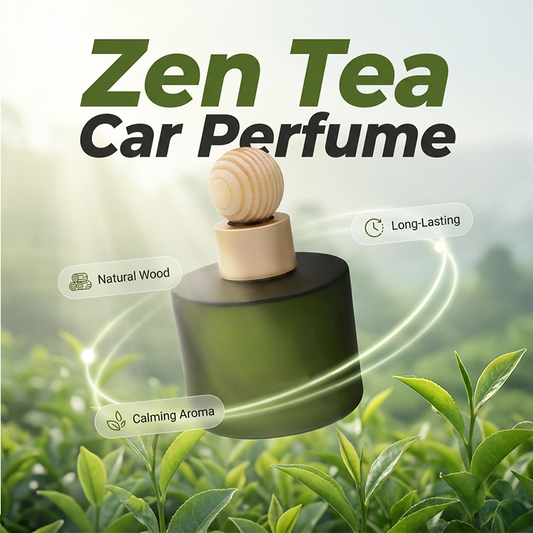🍵💎 50% KORTING! Stop met het ophangen van chemische geurboompjes! Deze frosted glass autoparfum met natuurlijke houten bal absorbeert de olie en verspreidt subtiele, continue luxe geur – zen op wielen.