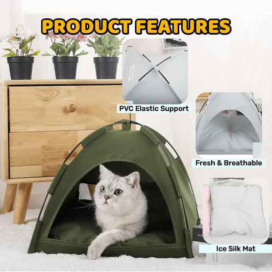 Portable Comfortable Cat Tent With Cushion
