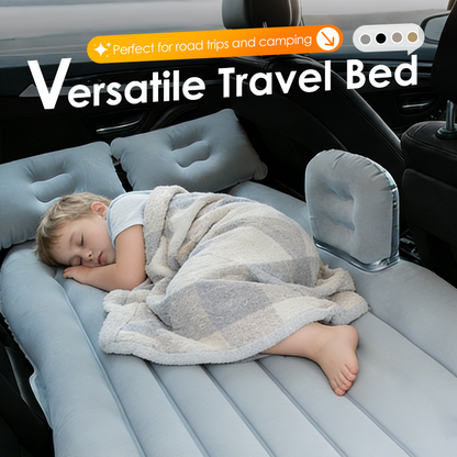 🚗💤 50% KORTING! Nooit meer oncomfortabel slapen in de auto! Dit opblaasbare reisbed met valbescherming en lekvrij dubbel ventiel maakt elke rit een droom – incl. pomp & kussens!