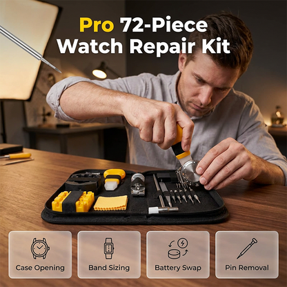 🎉 Uitverkoop 2026 — Meer dan 33.000 verkocht! 🔧 Professionele horlogereparatieset – Nieuwe band, nieuwe batterij, hetzelfde horloge – Zelf repareren in enkele minuten ⌚