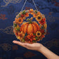 🍂 Herfstige pompoen-diamantpatroonkrans om op te hangen – Complete doe-het-zelfset
