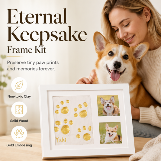 ❤️🐾 Een middag met je viervoeter, een herinnering voor altijd – DIY-pootafdrukset met lijst. Ook voor kleine mensjes. Bestel nu!