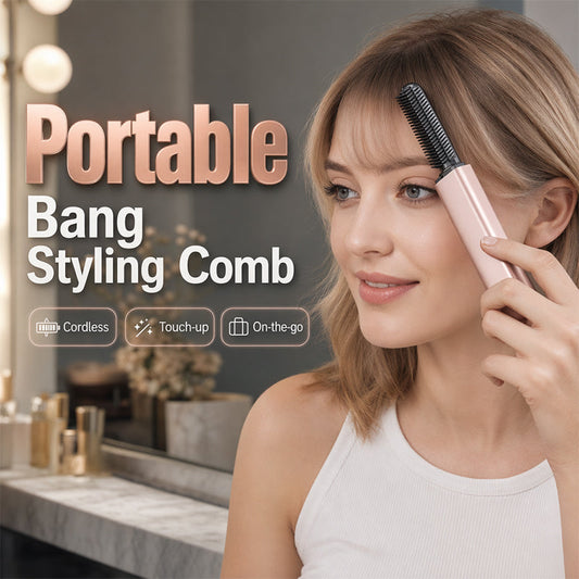 💇‍♀️🔥 LAATSTE DAG 50% KORTING! Nooit meer plat haar of rommelige pony! Deze draadloze mini styler met kam geeft volume en strakke lokken in seconden – overal!