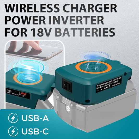 🔋📱 50% KORTING! Alsof je van elke 18V booraccu een draadloze powerbank tovert! Stop 'm erop, en je laadt je telefoon, laptop en camera overal op – zonder stopcontact, zonder gedoe.