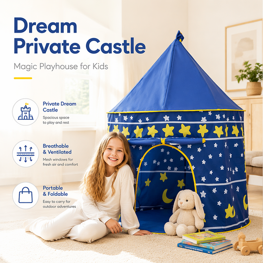 🏰✨ 50% KORTING! Alsof je een koninklijk kasteel in de woonkamer tovert waar je kind urenlang in verdwijnt! Met oproldeur, wasbaar, en overal mee naartoe – geen scherm, alleen fantasie.