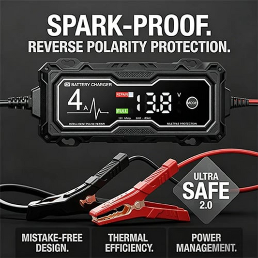 🚗🔋 50% KORTING! Nooit meer een auto die niet start! Deze slimme acculader met voltmeter en pulsreparatie houdt je accu 24/7 in topconditie – compact, veilig en altijd startklaar!