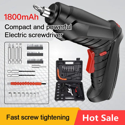 🛠️ Waarom zou je nog met de hand draaien? Deze duurzame elektrische schroevendraaier met 47-delige set tilt elke klus naar een hoger niveau – licht en compact.