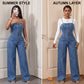 👗💙 Denim jumpsuit | Hoge taille & wijde pijpen | Verstelbare spaghettibandjes | Elastische rug | Premium stretch denim | 50% KORTING!