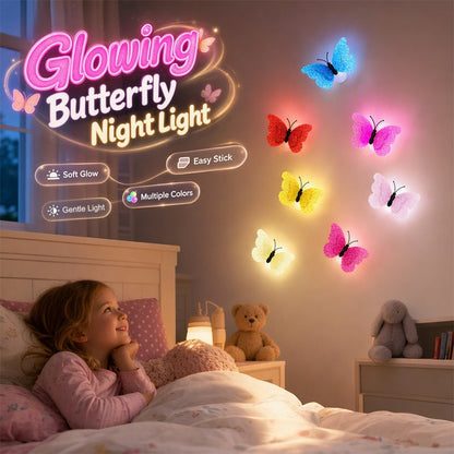 🥳2026 HOT SALE🥳💞50K+ SOLD!✨ 💝3D Adhesive Glowing Butterfly Night Light