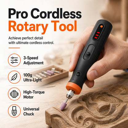 🔧✨ Mini draadloze rotatietool | 100g, 3 snelheden | Graveren, polijsten, boren | Uitgebreide accessoireset | USB-oplaadbaar | 50% KORTING!