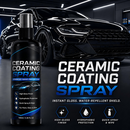 💦🚗 Nano keramische coating spray | Hydrofobe barrière | Spiegelglans | Geschikt voor lak, glas, velgen & koplampen | UV-bescherming | 50% KORTING!