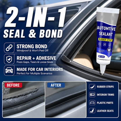 🚗NU 50% KORTING! Lijm voor rubberen afdichtingen van autodeuren – 2-in-1 afdichtings- en hechtlijm voor autoreparaties, herstelt openingen, scheuren en loszittende bekleding in rubberen strips van auto-interieuronderdelen