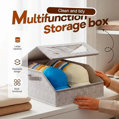 Stackable Hat Storage Box with Clear Window