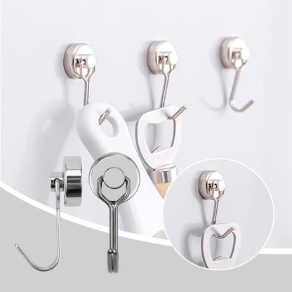 🛠️ Waarom boren als magie bestaat? Sterke magnetische haken zonder gaten – 11 kg per haak, 360° draaibaar. Plak, draai, hang op.