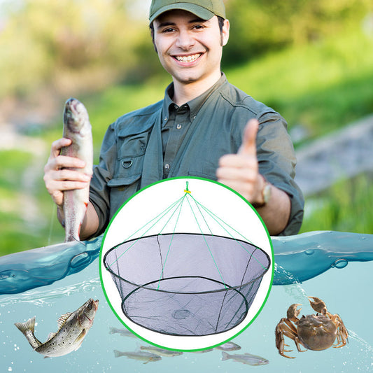 🎣🌊 50% KORTING! Nooit meer een lomp net meeslepen! Dit opvouwbare visnet met touw is compact, licht en in seconden klaar – gewoon neerlaten, wachten en ophalen. Perfect voor aas, garnalen en kleine vangsten!