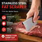 🥩💪 50% KORTING! Nooit meer worstelen met hardnekkig vet en vliezen! Deze gebogen vleesschraper met vlijmscherpe rand schraapt vlees supersnel schoon – en je snijplank? Die maak je er ook moeiteloos mee glad!
