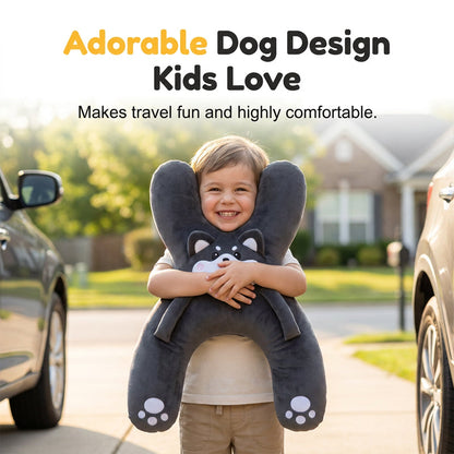 🚗💤 50% KORTING! Nooit meer een knikkend kinderhoofd in de auto! Dit H-vormige nekkussen met gordelsleuf en verstelbare hoofdsteunband houdt hoofd en nek stabiel – zacht pluche, schattig design. Veilig slapen, veilig rijden!