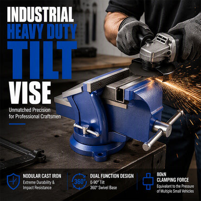 🔧💥 50% KORTING! Nooit meer verschuivende werkstukken! Deze bankschroef met 80 kN klemkracht, nodulair gietijzer en 360° draaibare basis zet alles muurvast – precies, onverwoestbaar en klaar voor zwaar metaalwerk!