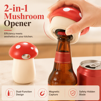 2-in-1 Magnetic Mushroom Bottle Opener