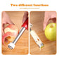 2-in-1 kernverwijderaar – appelboor + schiller, ABS en roestvrijstaal, ergonomisch handvat, licht en eenvoudig schoon te maken. Voor appel, peer, ananas en groente.