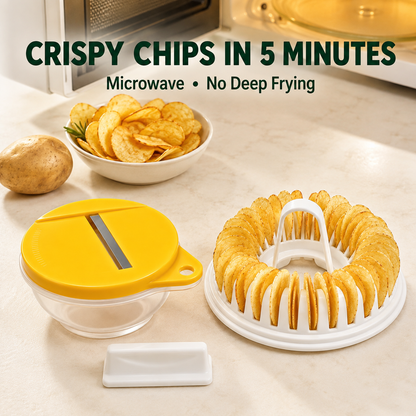 🥔🍟 50% KORTING! Nooit meer vette chips uit de zak! Maak in minuten knapperige, olievrije groentechips in de magnetron – met snijder, kom en veiligheidshouder. Gezond snacken zonder schuldgevoel!