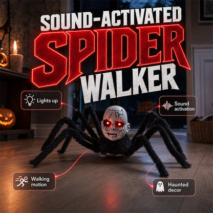 🕷️🔊 50% KORTING! Stop met saaie Halloween-decoratie! Deze geluidsgeactiveerde kruipende spin met gloeiende ogen en bewegende poten maakt van elke hoek een spookhuis – levensecht en onvergetelijk!