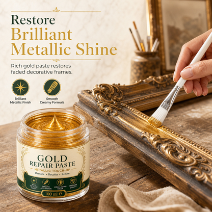 Alsof je meubels een gouden make-over krijgen! Eén tube, één borstel en je oppervlak straalt weer. 100 ml metallic goud, perfect voor decoratie en meubels.
