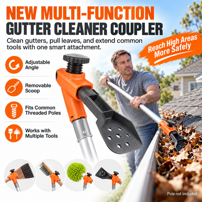 🍂🧹 50% KORTING! Nooit meer op een ladder voor je dakgoot! Deze multifunctionele gootreiniger met verstelbare kop en afneembare schep bereikt alles vanaf de grond – voor bladeren, mos en vuil!
