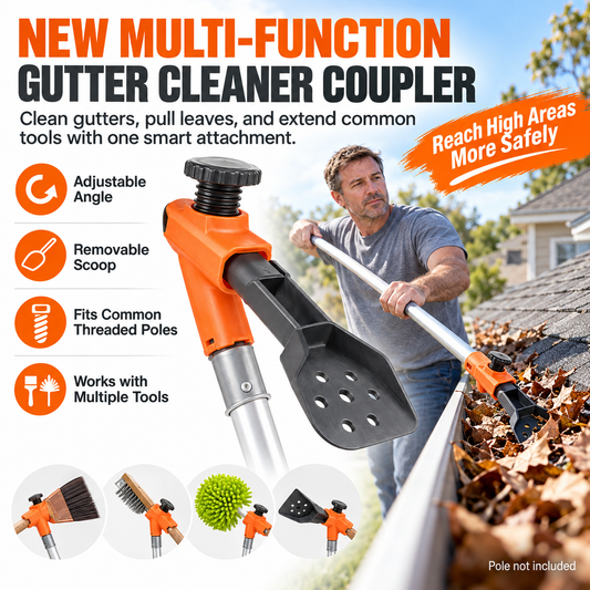 🍂🧹 50% KORTING! Nooit meer op een ladder voor je dakgoot! Deze multifunctionele gootreiniger met verstelbare kop en afneembare schep bereikt alles vanaf de grond – voor bladeren, mos en vuil!