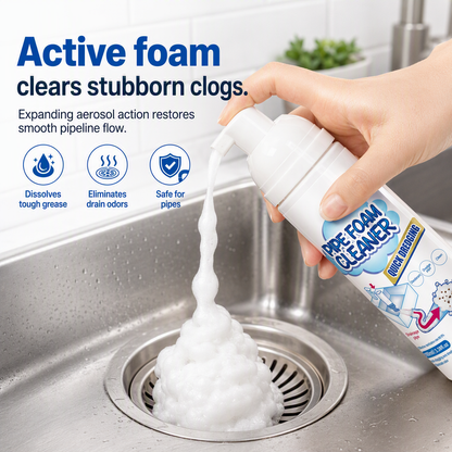 💥🚿 50% KORTING! Verstopte afvoer? Rioolgeur? Deze compacte schuimreiniger van 35g blaast vuil en vet weg en verfrist je leidingen – in 3 eenvoudige stappen!