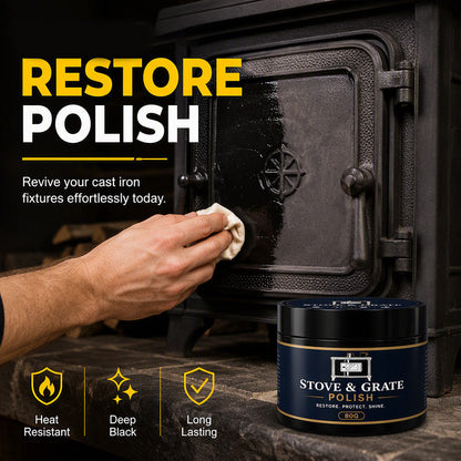 🔥⚫ 50% KORTING! Nooit meer doffe, grijze gietijzeren kachel! Deze kachelpoets met spons herstelt de diepe zwarte glans en beschermt tegen hitte – 80g!