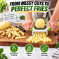 💥🍟 60% KORTING! Van aardappel naar friet in één beweging – deze stevige handmatige snijder werkt zonder stroom, voor friet, zoete aardappel en wortel!