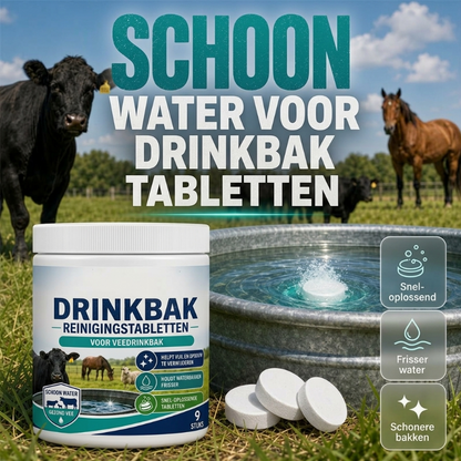 💧🐄 50% KORTING! Nooit meer vieze drinkbakken of hardnekkige aanslag! Deze bruistabletten lossen vuil en afzetting op – frisser water voor je vee, met minder schrobwerk!