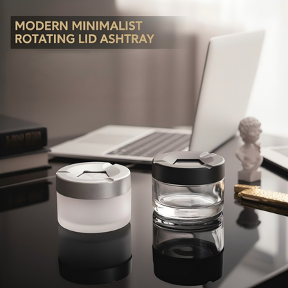 Moderne, minimalistische asbak met draaibaar deksel
